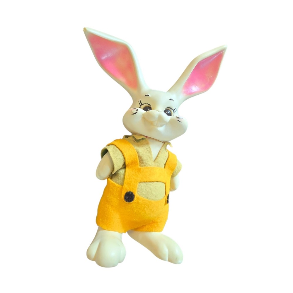 Vintage 60s Easter Bunny Blow Mold Vinyl Plastic Bank Rabbit Roy Des RDF '68